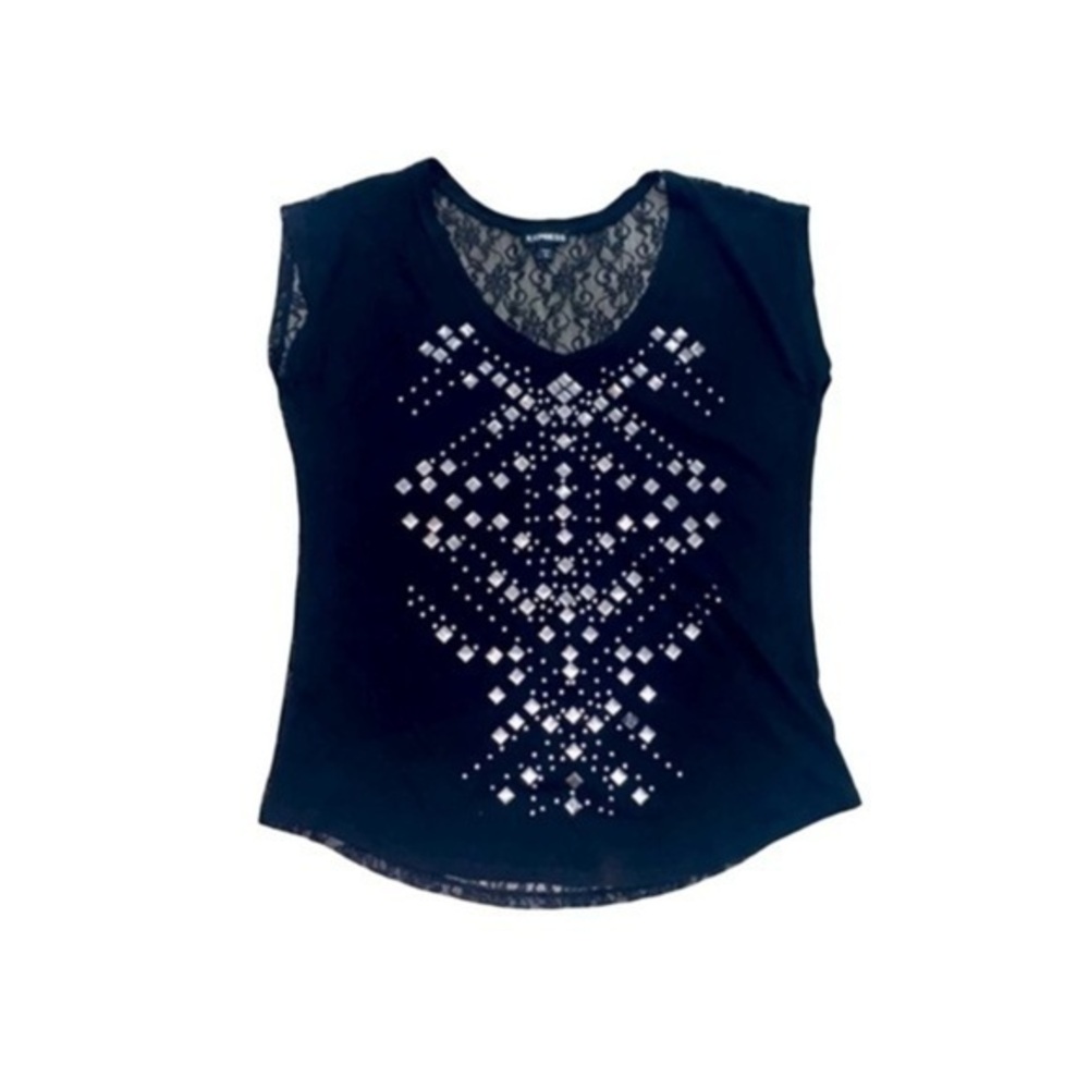 🌷 Express Full Lace Back Tribal Studded Tank Top